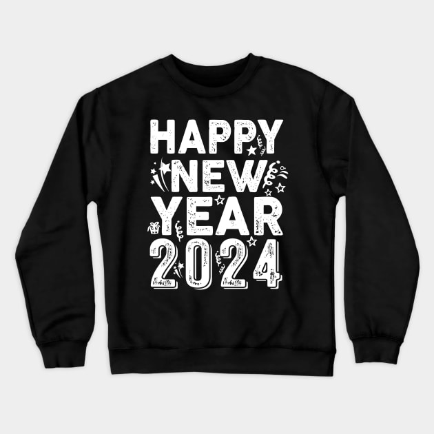 Happy New Year 2024 New Years Eve Party Supplies Kids Crewneck Sweatshirt by James Green